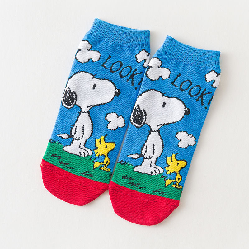 2020 Spring And Summer Cotton Socks Female Cartoon Dog Snoopy Straight Female Socks Boat Socks Female